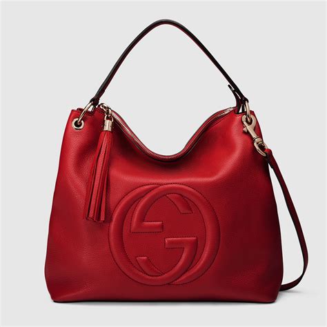 leather shoulder bag gucci|Handbags for Women .